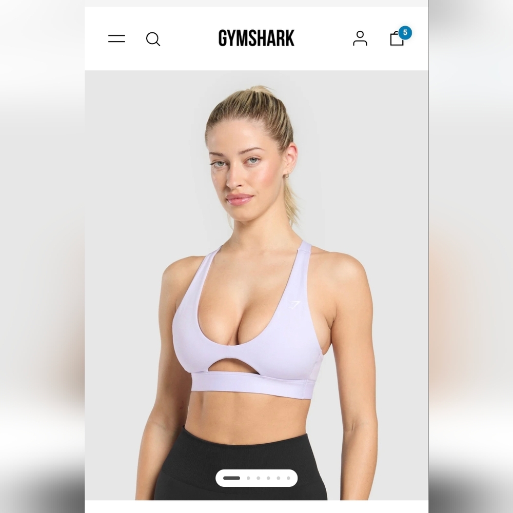Gymshark Light Purple Peek-a-Boo Sports Bra - Picture 1 of 3